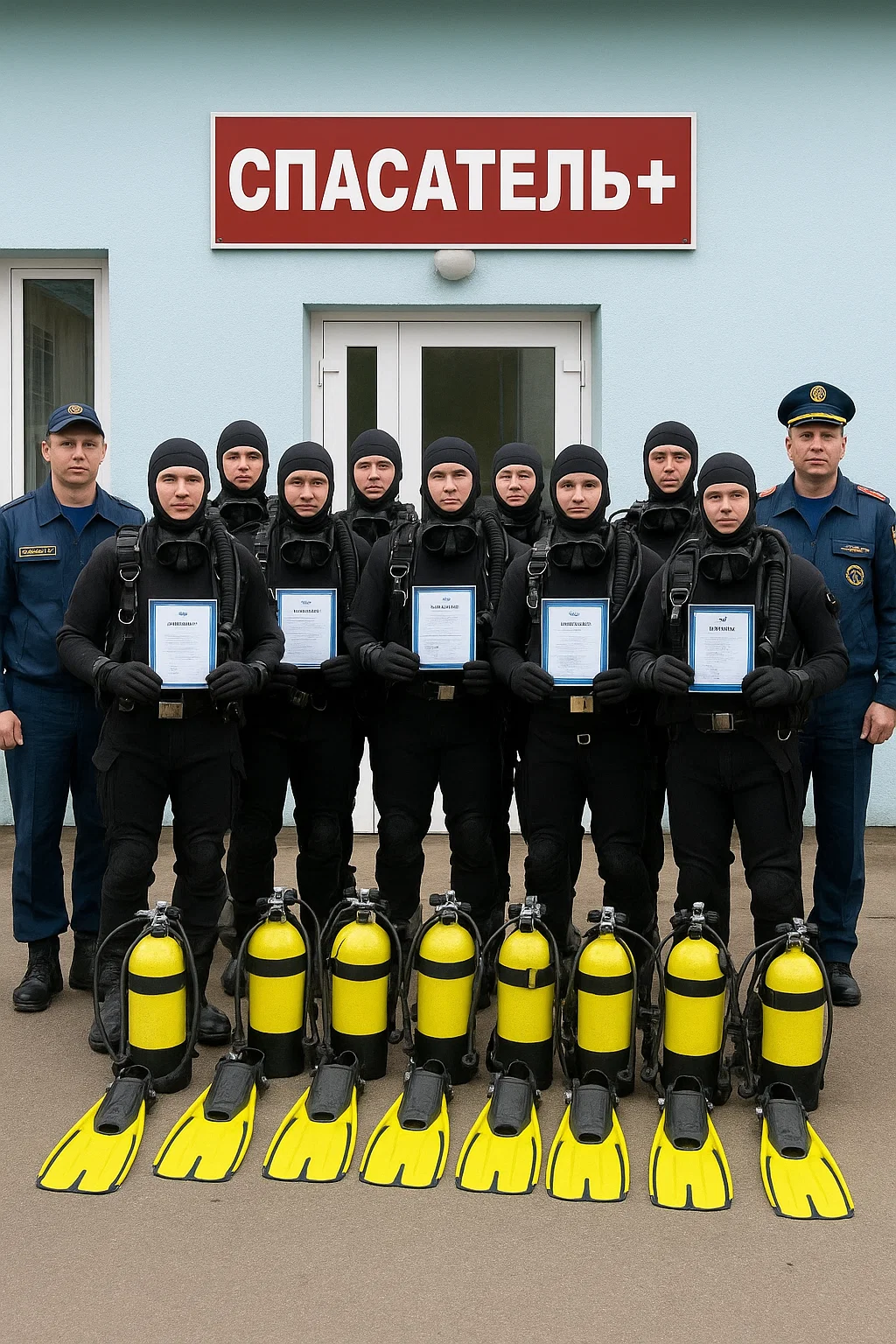 "Спасатель+" выпустил первую группу сертифицированных водолазов